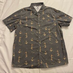 AFTCO American Fishing Tackle Co. Mens Button Front Short Sleeve Guitar Shirt XL